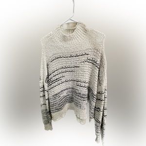 Knox Rose navy and gray mock neck sweater